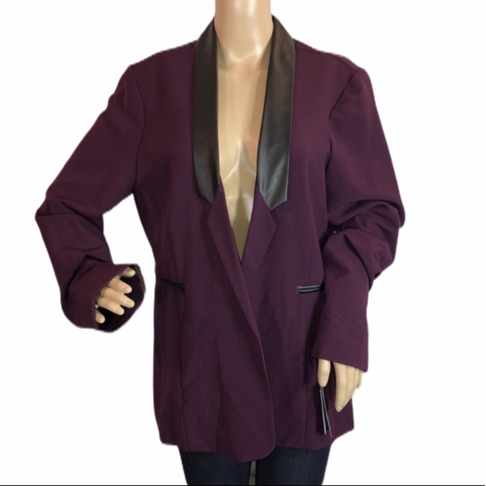 JWK Now + Here Sears Open Front Blazer Pleather XL